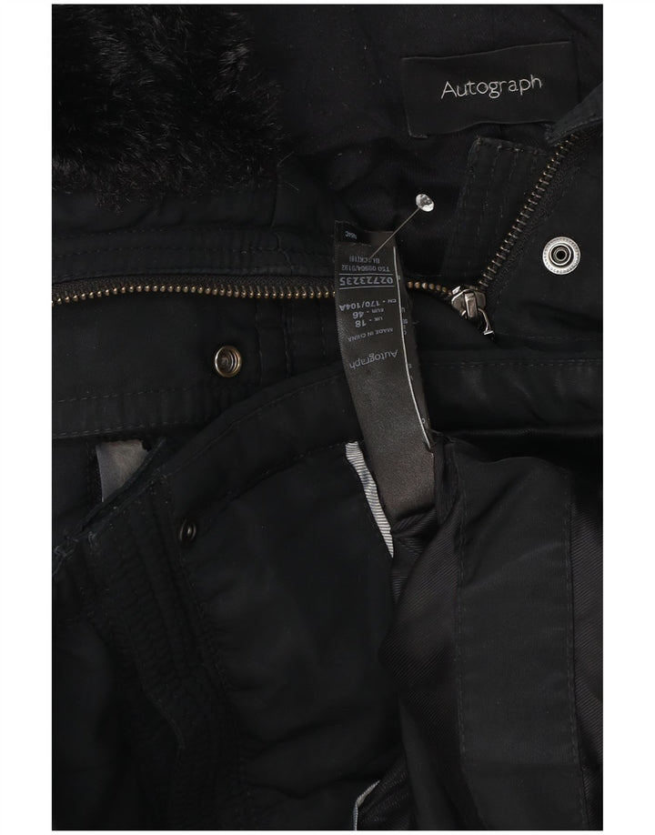 Giacca Parka con cappuccio Autograph da donna Marks & Spencer UK 18 XL Nera