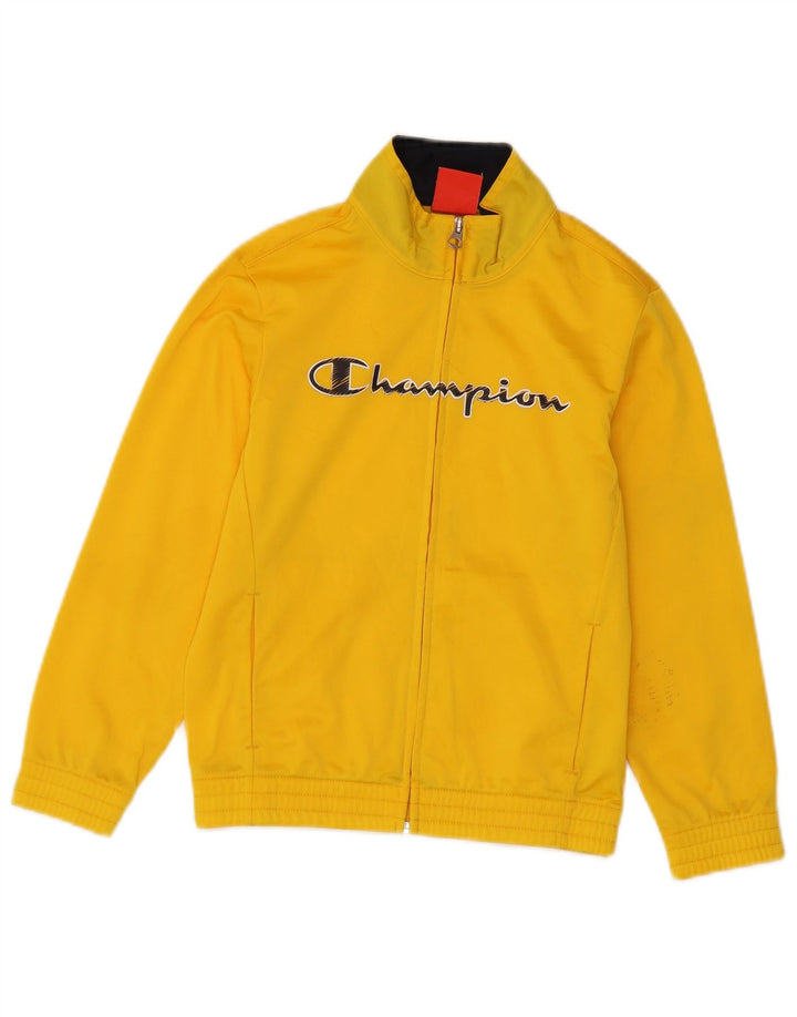 Giacca da tuta grafica Champion da ragazzo, 7-8 anni, piccola, in poliestere giallo