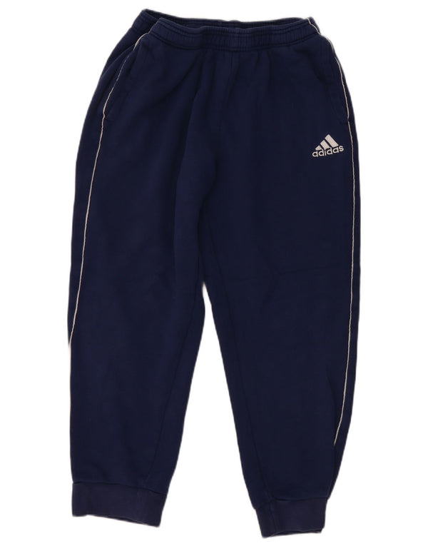 Adidas Uomo Crop Tuta Pantaloni Joggers Large Blu Navy Cotone