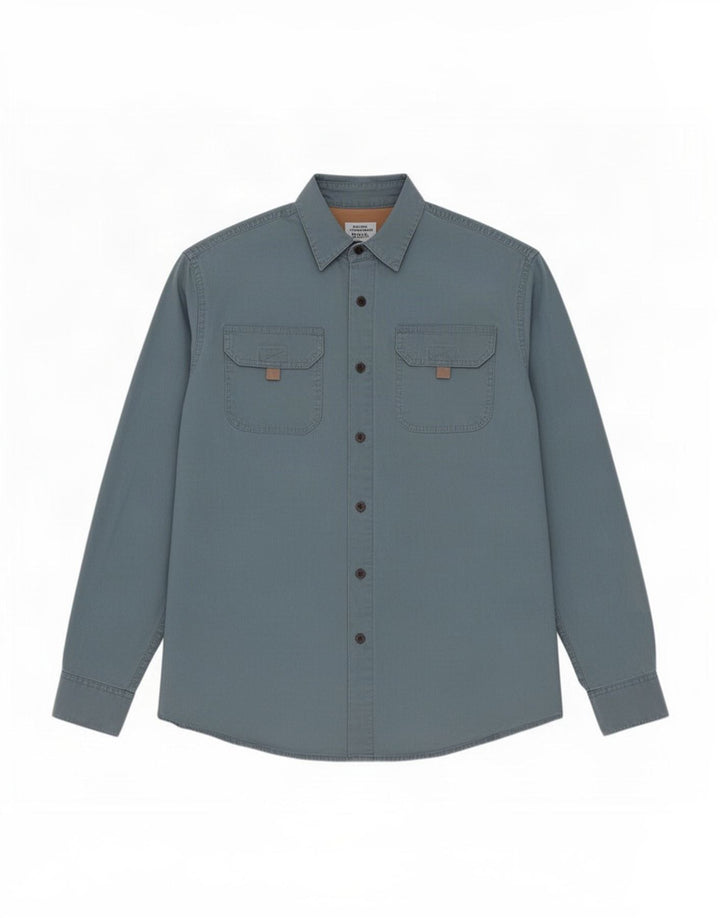 Camicia da uomo Wrangler in cotone grigio medio