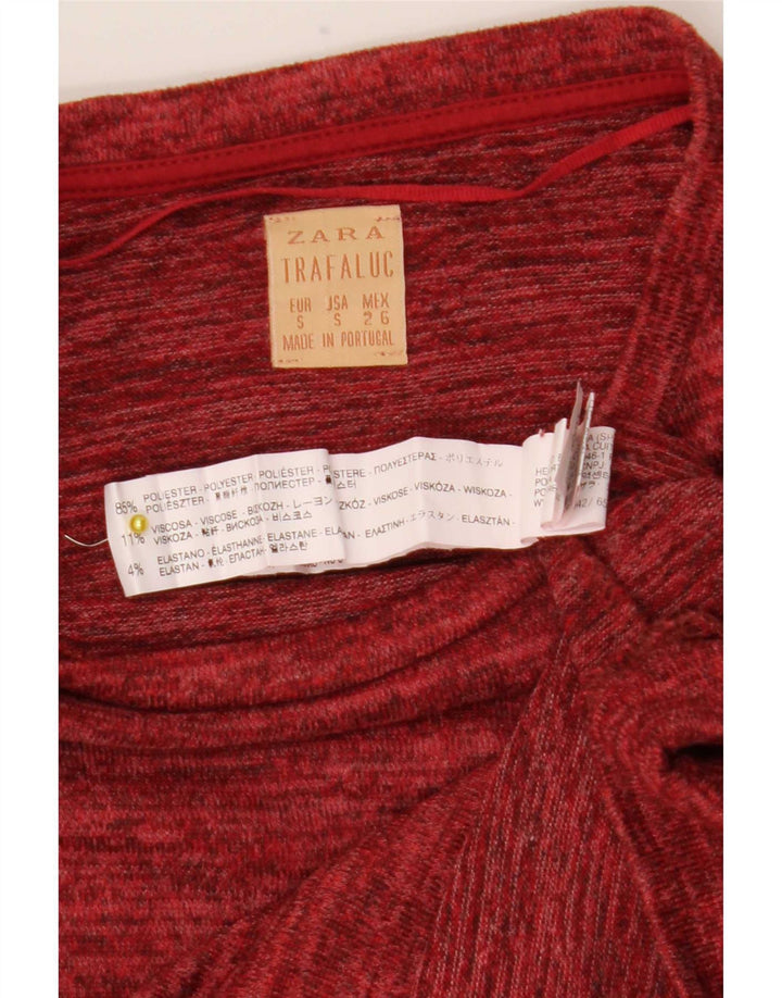 T-shirt da donna Zara UK 10 piccola in poliestere chiazzato rosso