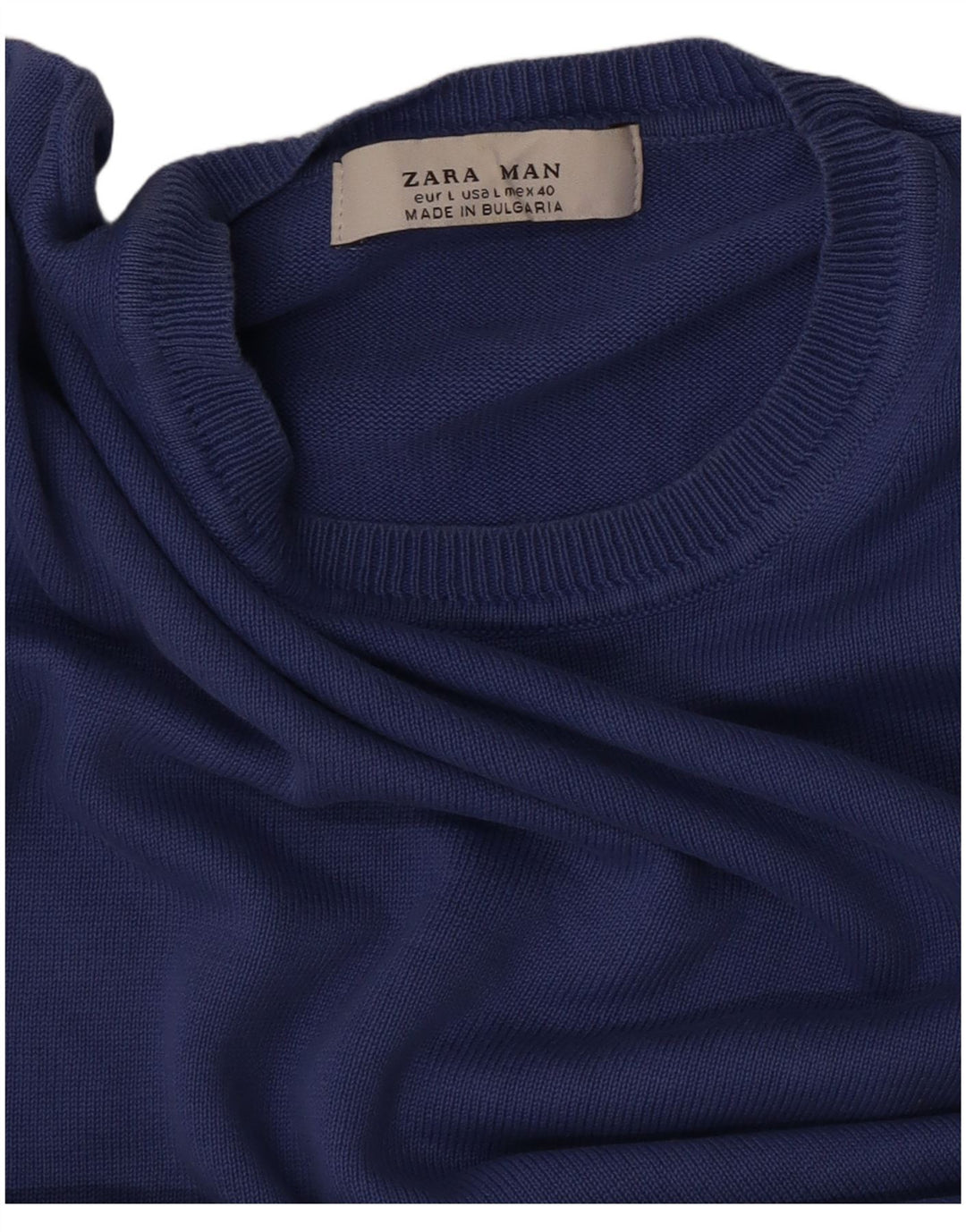 Maglione maglione girocollo da uomo Zara grande blu