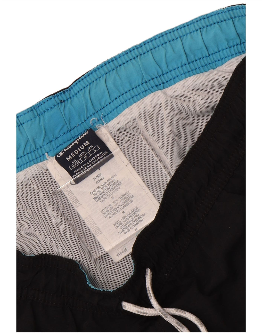 Pantaloncini da bagno grafici da uomo Champion, medio nero, in poliammide