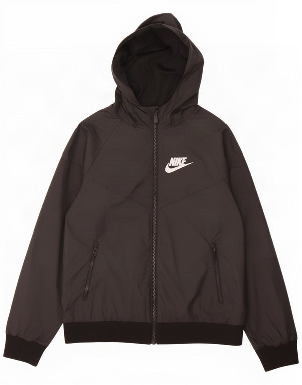 Giacca antipioggia con cappuccio Nike da ragazzo 10-11 anni media poliestere nero