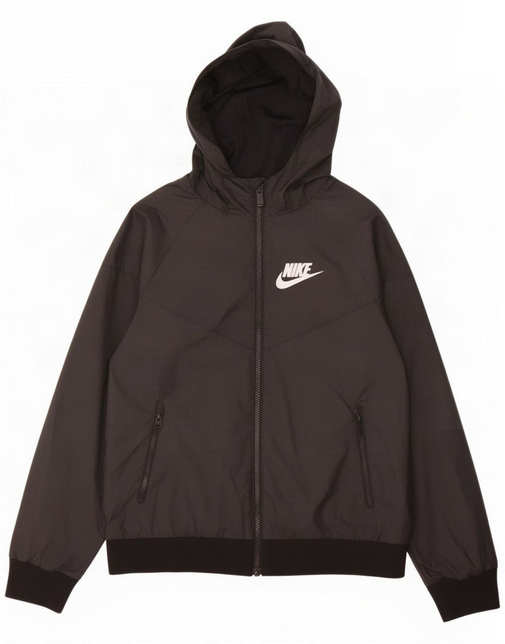 Giacca antipioggia con cappuccio Nike da ragazzo 10-11 anni media poliestere nero