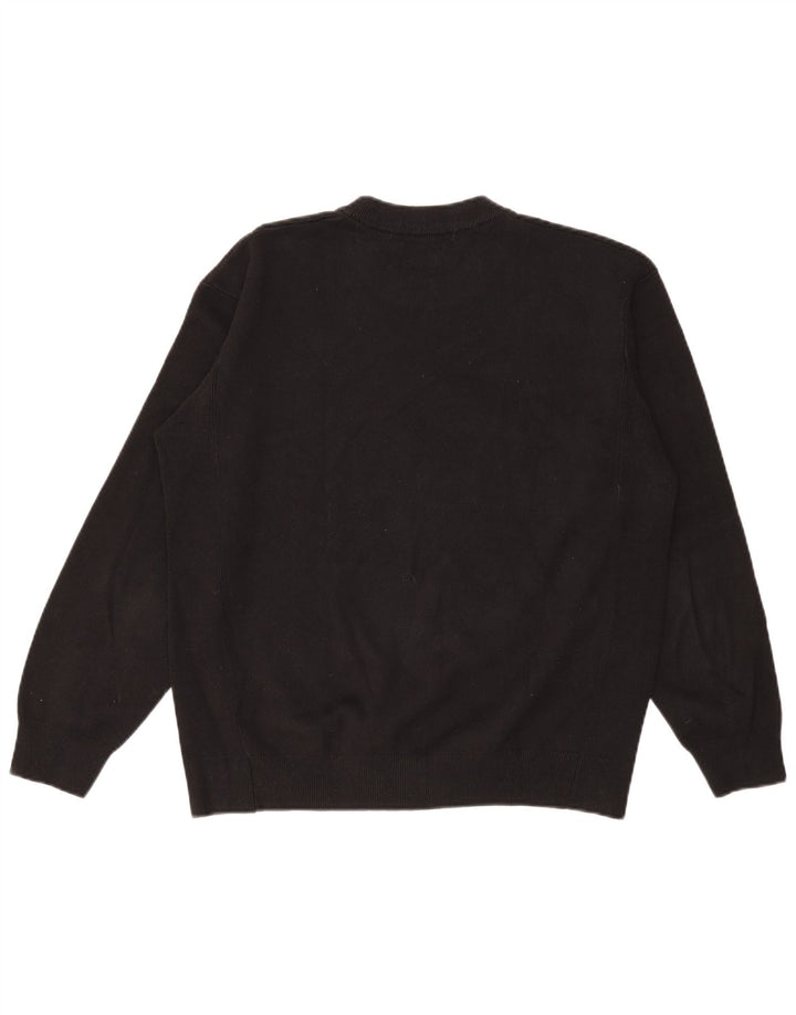 Maglione maglione girocollo da uomo Zara grande in cotone nero