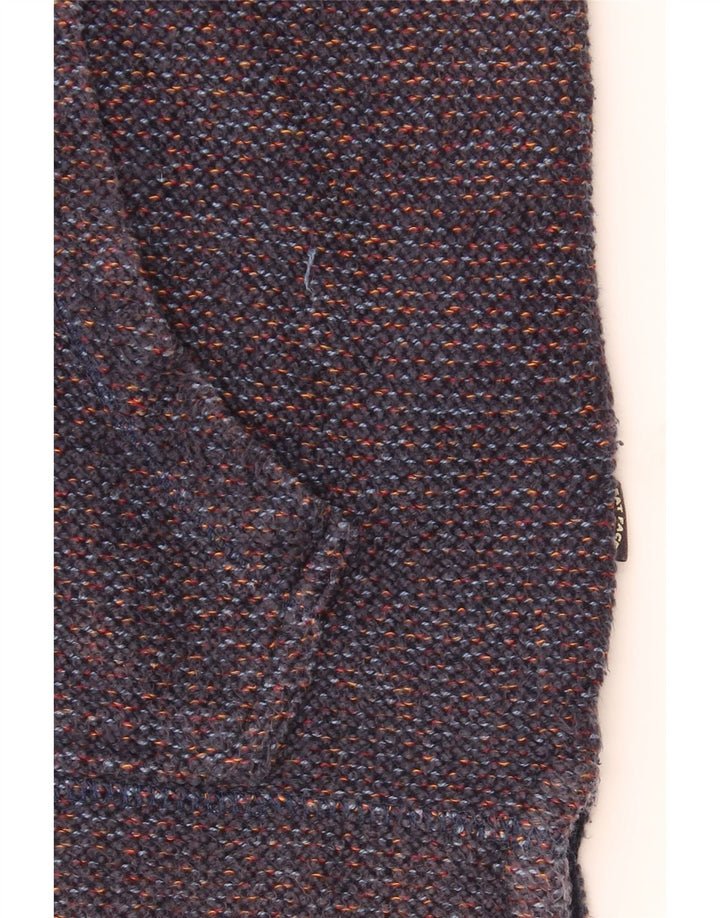 Maglione con cappuccio e zip da uomo Fat Face piccolo in cotone blu navy
