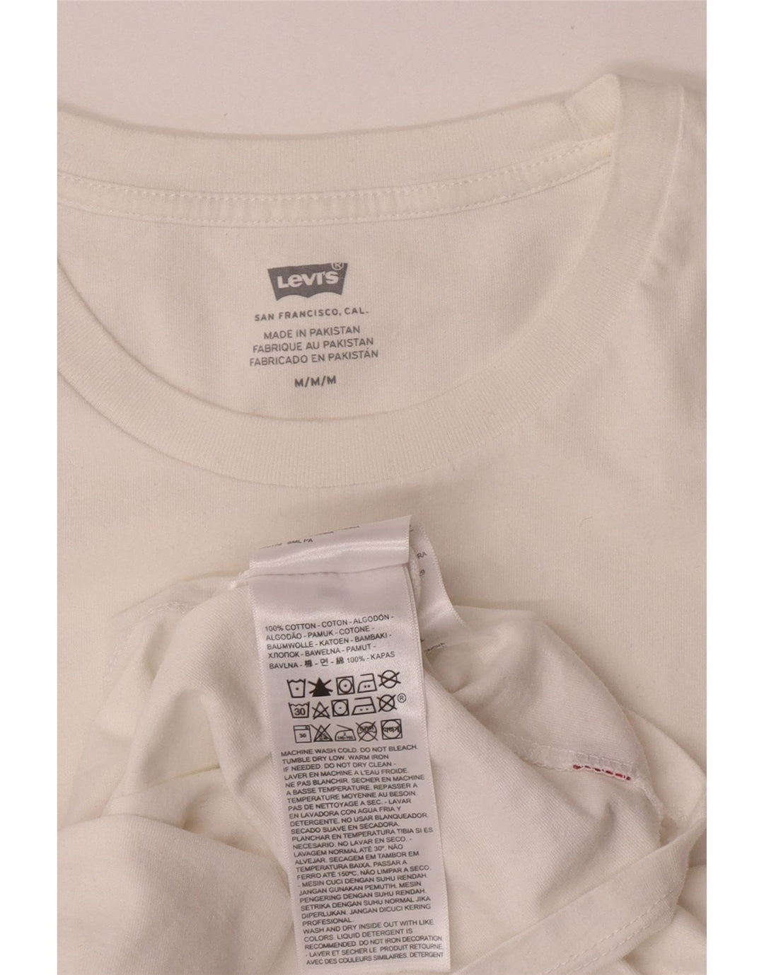 T-shirt grafica da donna Levi's Top UK 14 cotone bianco medio