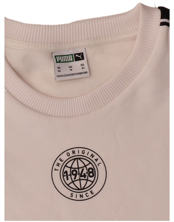 Felpa PUMA da uomo maglione XS poliestere bianco