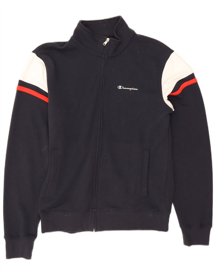Giacca da tuta da uomo Champion in cotone color block medio nero