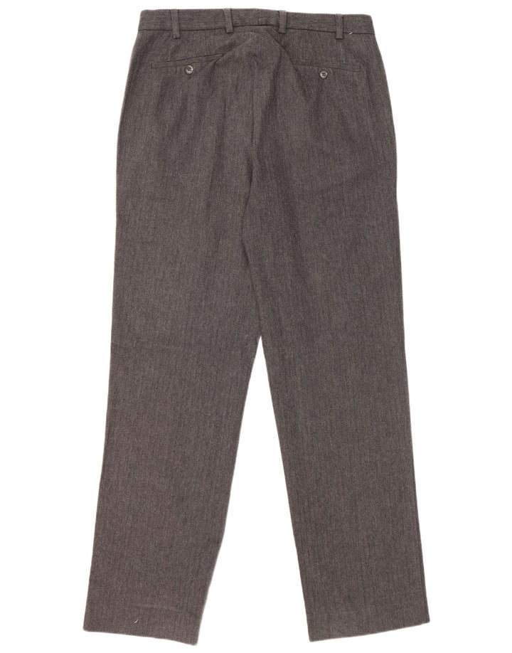 Pantaloni da abito dritti da uomo GANT IT 50 Large W34 L32 Grigio a spina di pesce