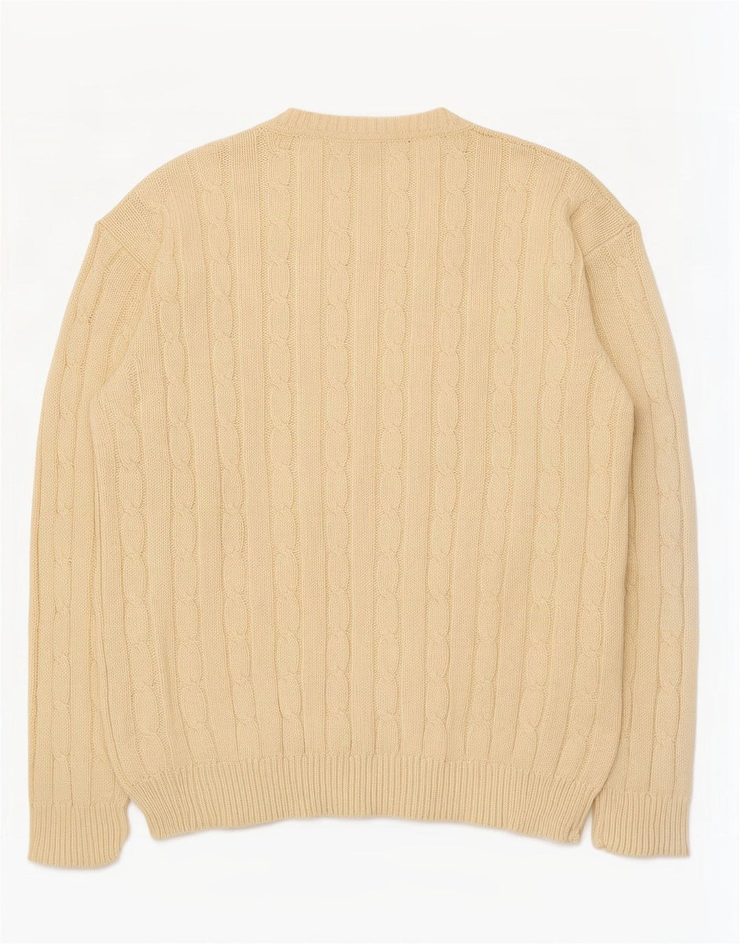 Maglione cardigan da uomo vintage XL in cotone beige