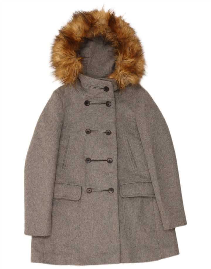 Cappotto doppiopetto con cappuccio da donna Zara UK 6 XS Grigio