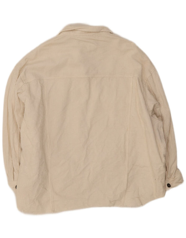Giacca da donna oversize in velluto a coste Zara UK 20 2XL Cotone bianco