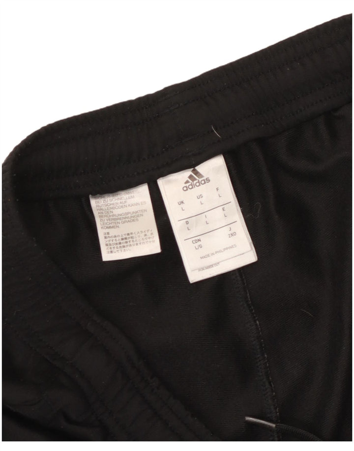 Pantaloni da tuta da uomo Adidas Large neri in poliestere sportivo