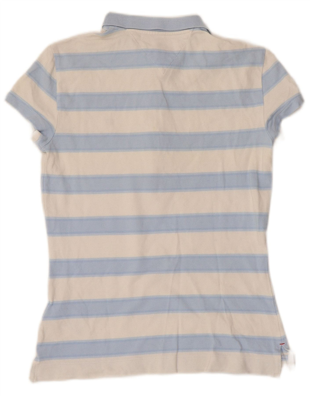 TOMMY HILFIGER Polo da donna slim fit UK 6 XS cotone a righe blu