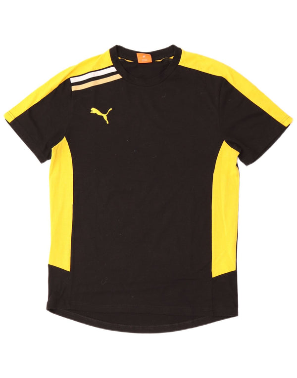 T-shirt grafica da uomo Puma Top in poliestere color block medio nero