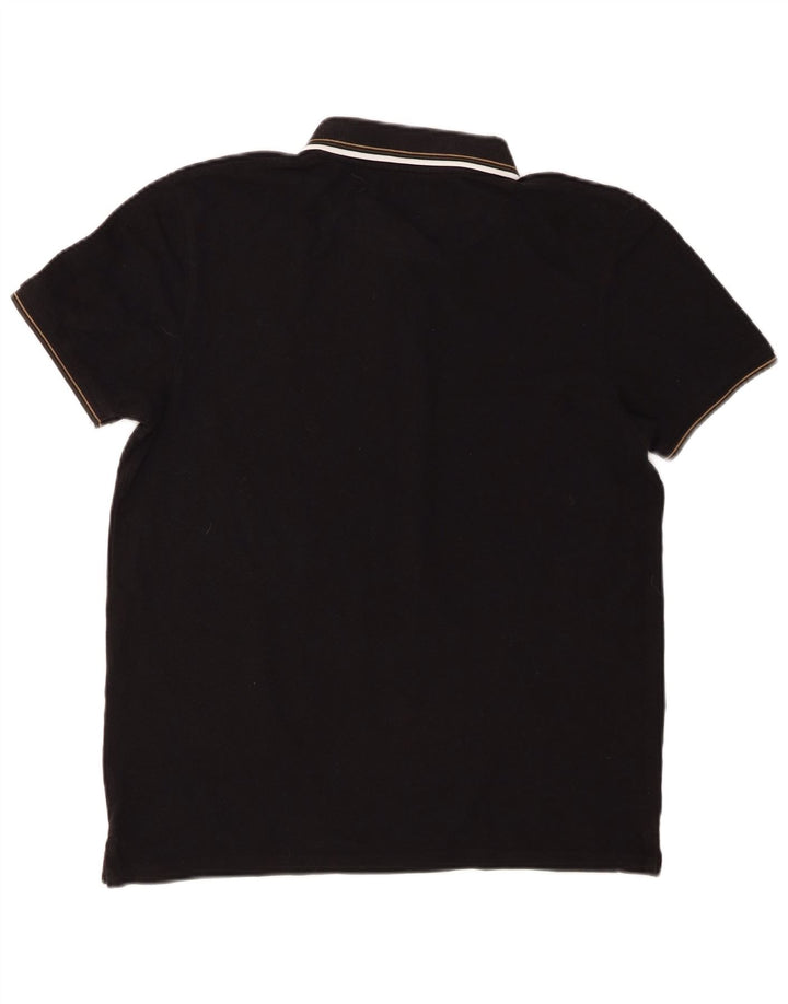 Polo da uomo Lyle & Scott in cotone a righe nere medie