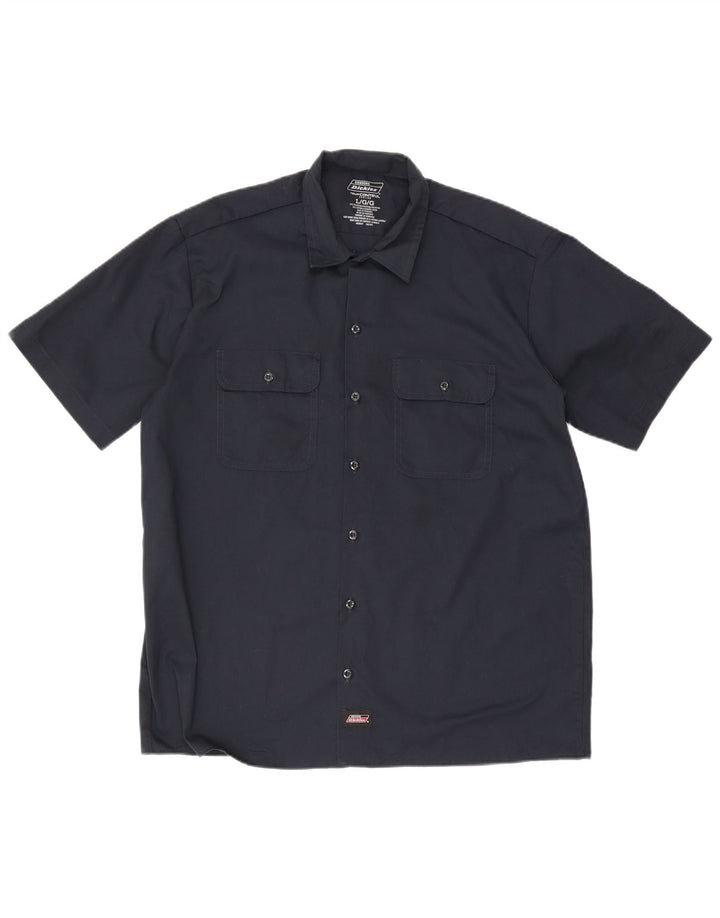 Dickies Camicia a maniche corte da uomo Large in poliestere blu navy
