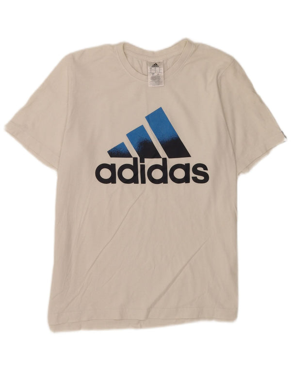 Adidas Mens Graphic T-Shirt Top Small White Cotton