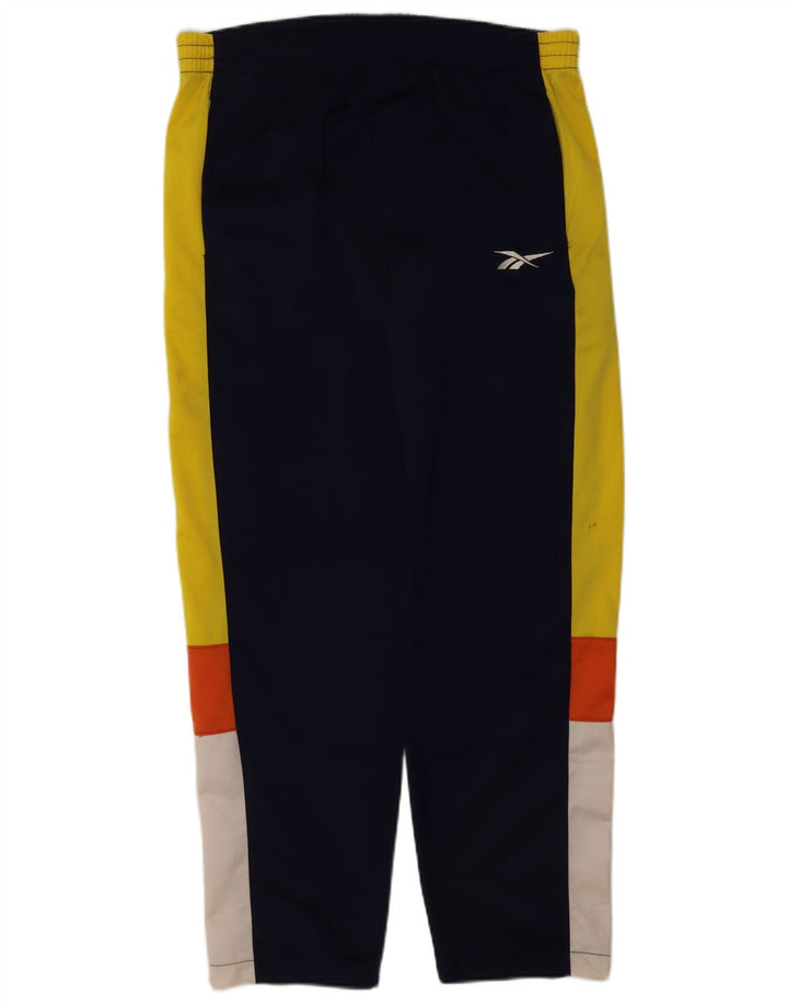 Pantaloni da tuta REEBOK da uomo in poliestere color block medio blu navy