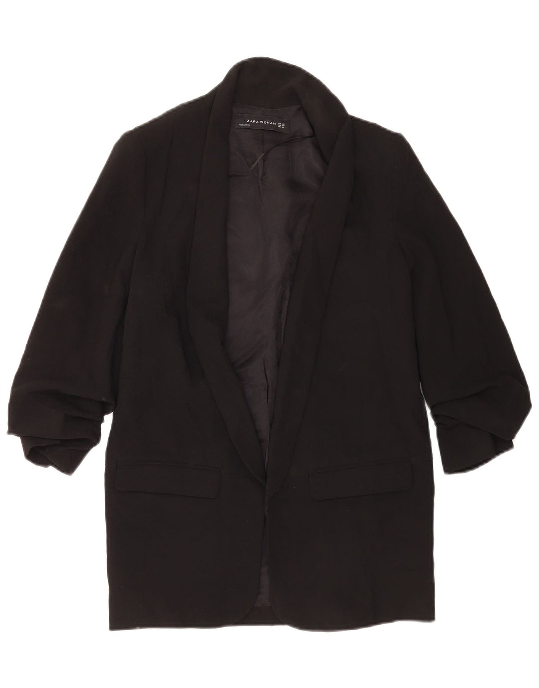 Giacca blazer oversize aperta da donna Zara UK 6 XS poliestere nero