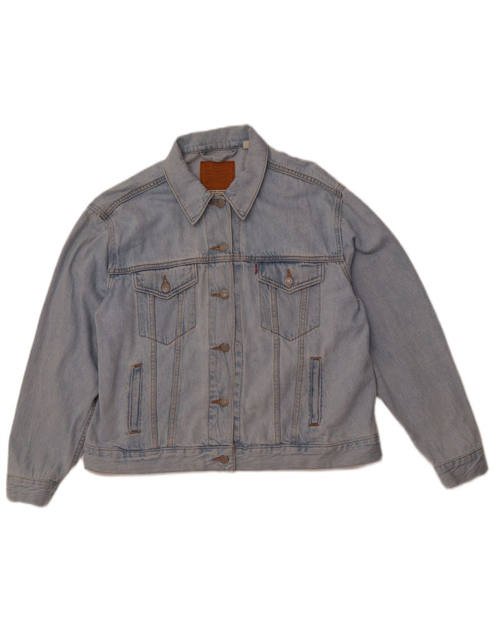 LEVI'S Womens Oversized Denim Jacket UK 18 XL Blue Cotton
