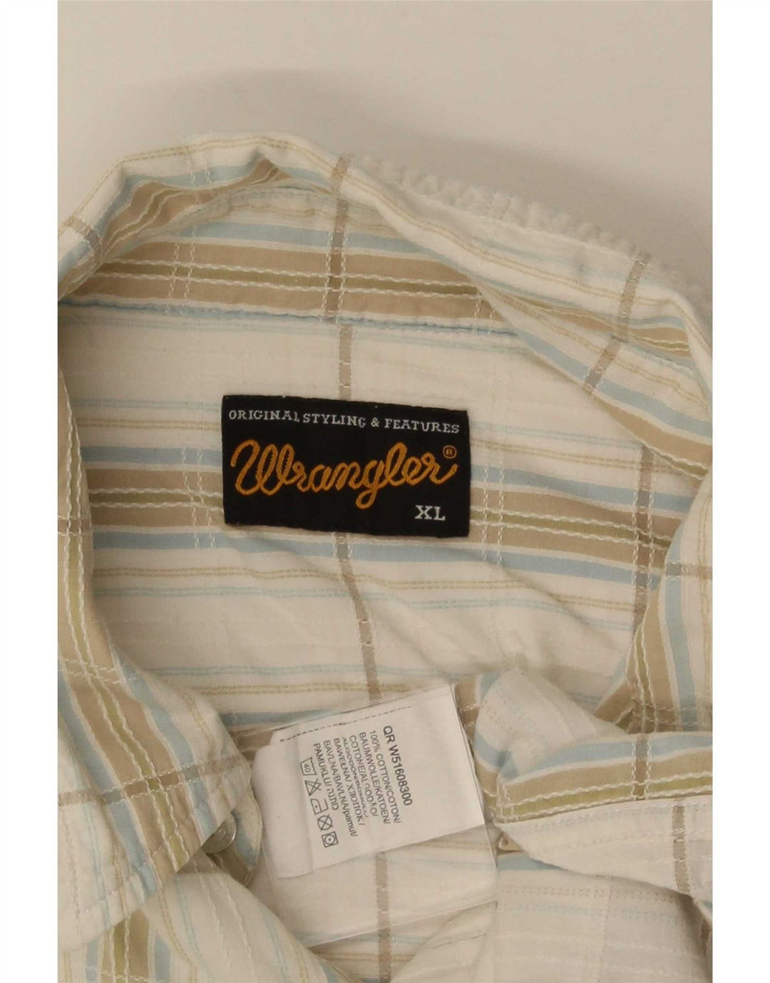 Camicia a maniche corte da uomo Wrangler XL in cotone a quadri bianchi