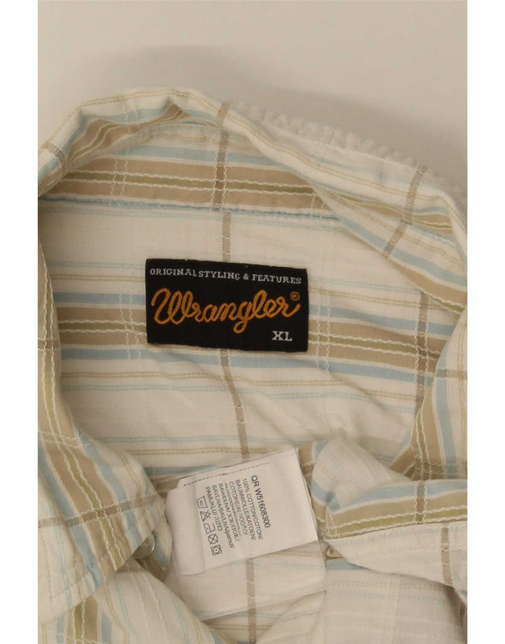 Camicia a maniche corte da uomo Wrangler XL in cotone a quadri bianchi