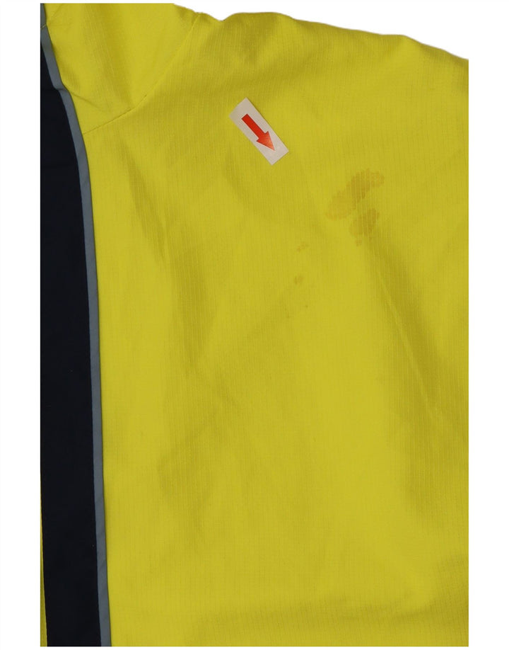 Adidas Giacca antipioggia da uomo con cappuccio pullover UK 36 Small Yellow Colourblock