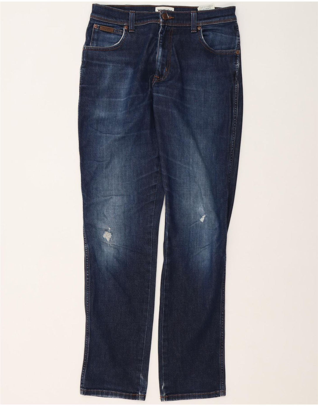 Wrangler Uomo Texas Distressed Jeans Slim W31 L34 Cotone Blu