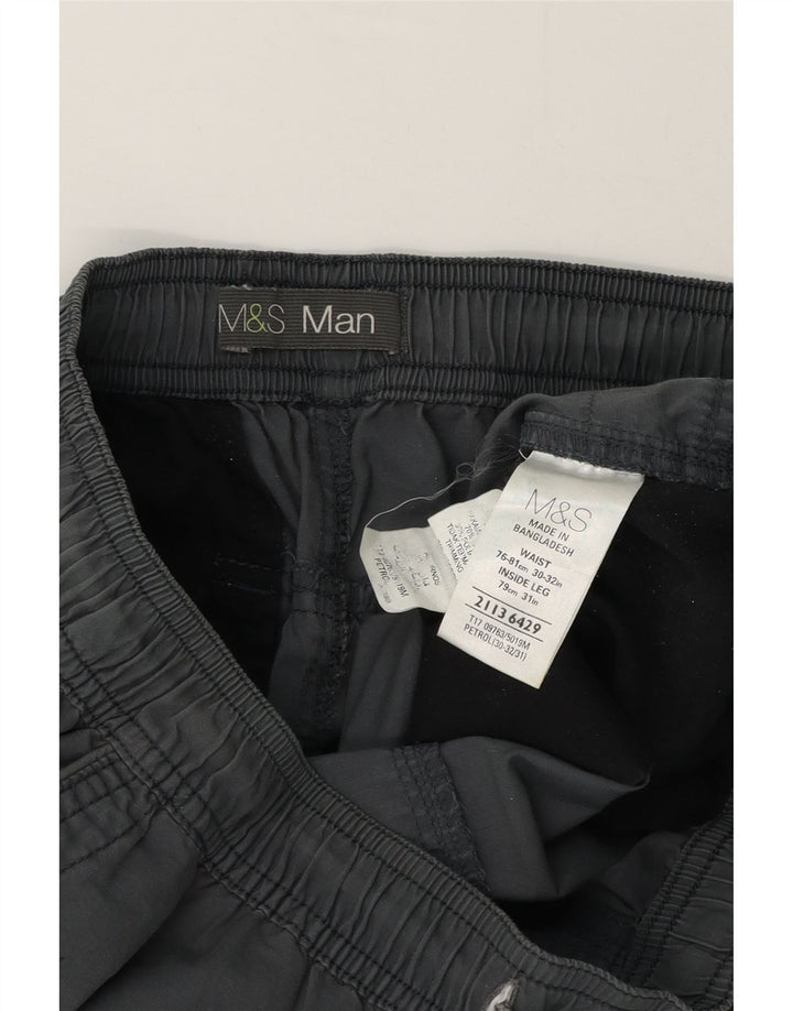 Pantaloni casual dritti da uomo Marks & Spencer W32 L32 Grigi