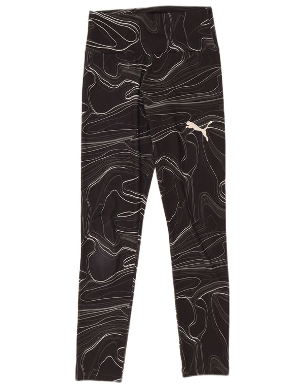 Leggings Puma da donna con motivo astratto UK 8 piccoli neri geometrici