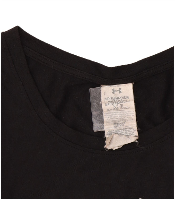 Maglia grafica da donna UNDER ARMOUR manica lunga UK 10 Small Blu Navy