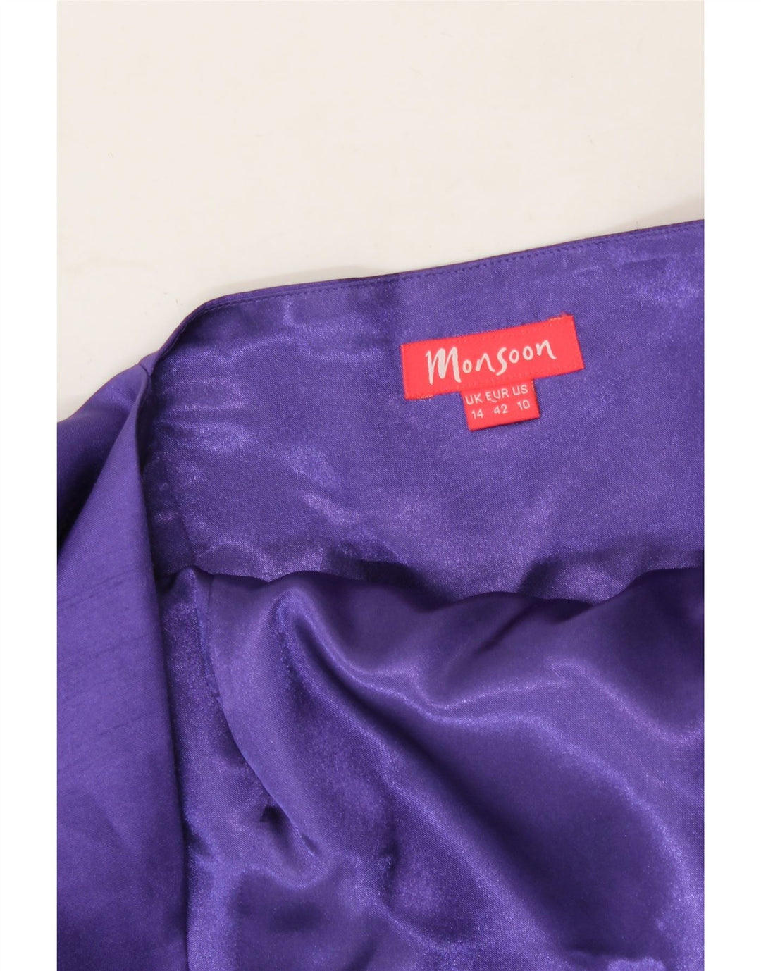 MONSOON Womens Sleeveless Sheath Dress UK 14 Large Purple Polyester Vintage Monsoon and Second-Hand Monsoon from Messina Hembry 