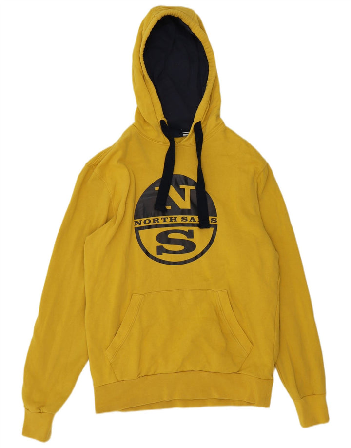 Felpa con cappuccio grafica da uomo North Sails in cotone giallo medio