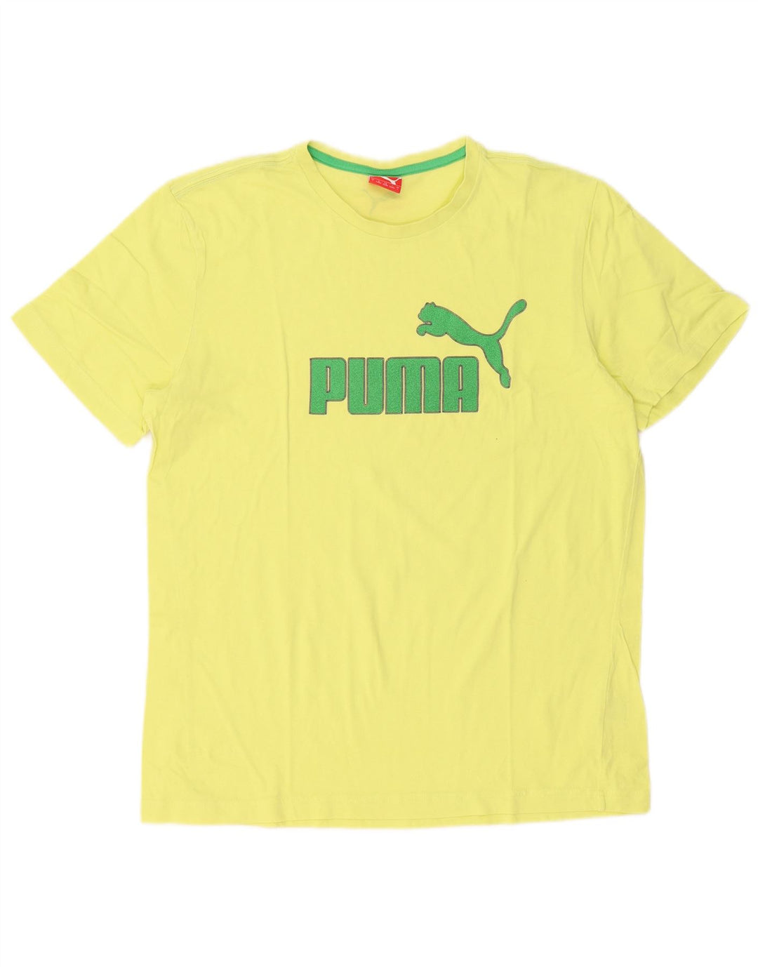 T-shirt grafica da uomo Puma Top grande in cotone giallo