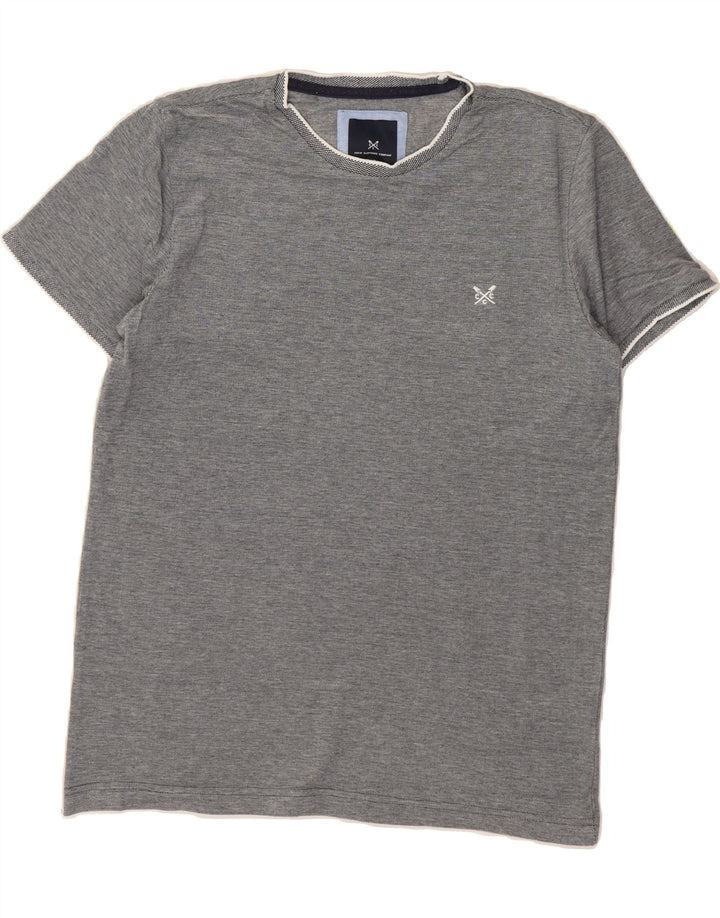 CREW CLOTHING Womens T-Shirt Top UK 14 Medium Grey Cotton Vintage Crew Clothing and Second-Hand Crew Clothing from Messina Hembry 