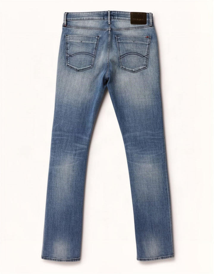 Jeans slim da uomo Tommy Hilfiger W34 L34 cotone blu
