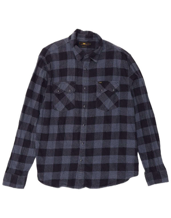 Camicia Lee da uomo in flanella dalla vestibilità regolare XL in cotone a quadretti blu navy