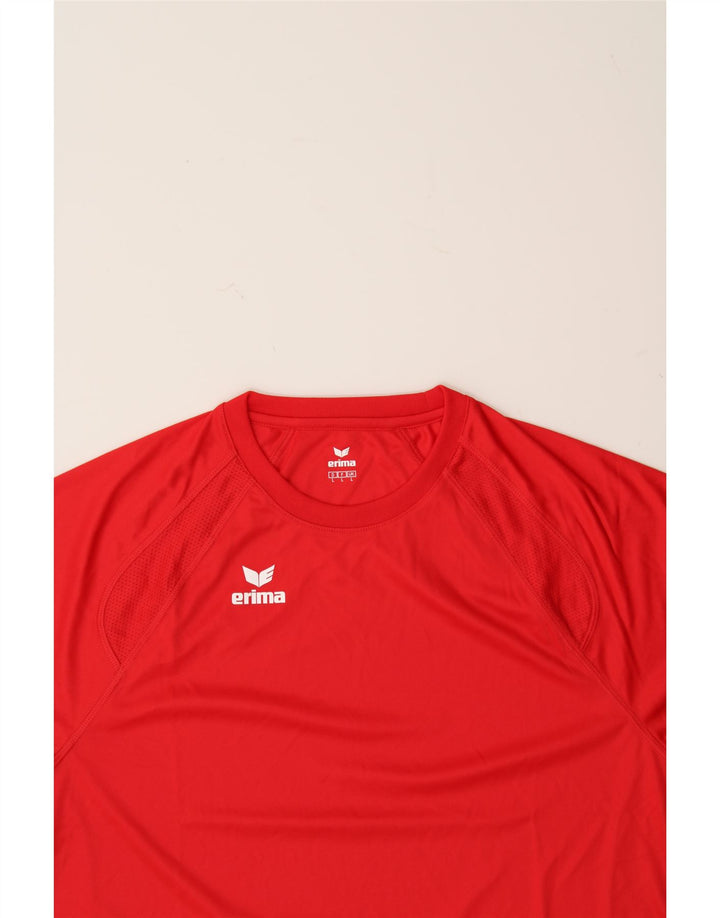 ERIMA Mens T-Shirt Top Large Red Polyester Vintage Erima and Second-Hand Erima from Messina Hembry 