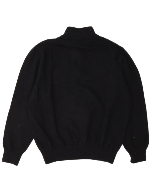 Maglione maglione con zip da donna Fred Perry UK 18 XL lana nera