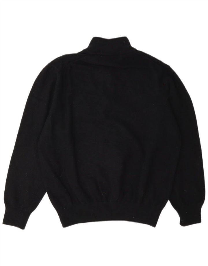 Maglione maglione con zip da donna Fred Perry UK 18 XL lana nera