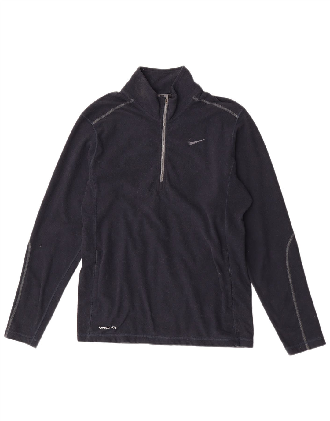 Maglione in pile Nike Therma-Fit con collo e zip da uomo, poliestere medio blu navy