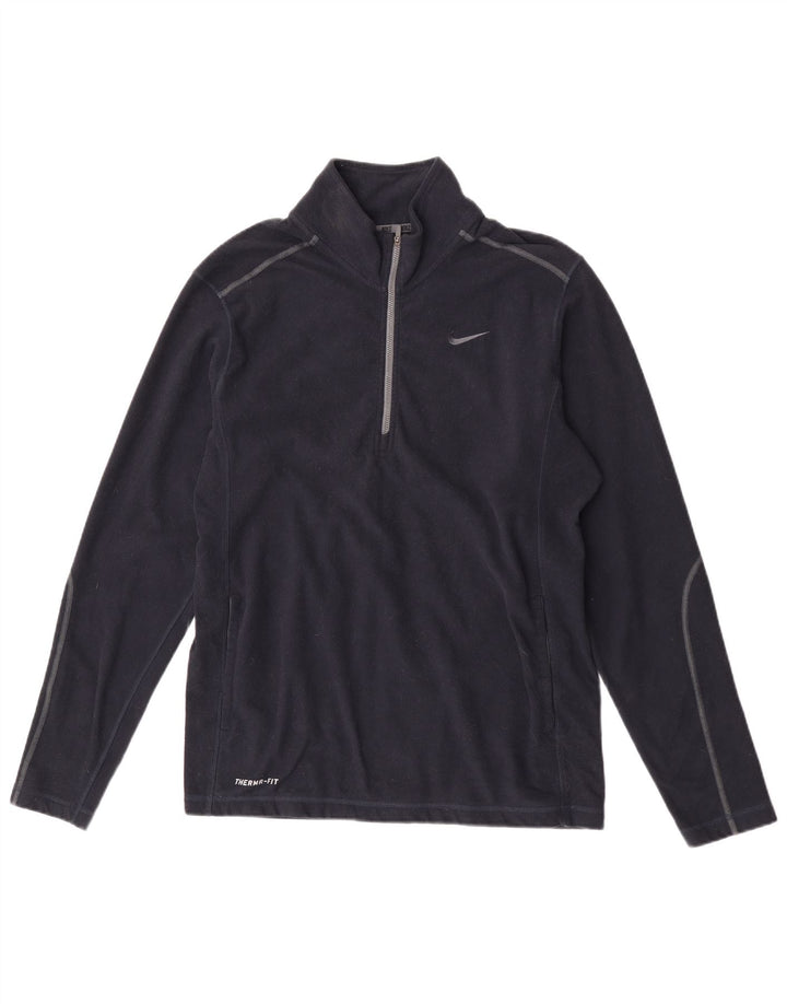 Maglione in pile Nike Therma-Fit con collo e zip da uomo, poliestere medio blu navy