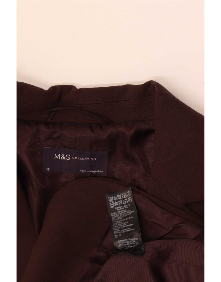 Giacca blazer a 1 bottone Marks & Spencer da donna UK 18 XL poliestere marrone