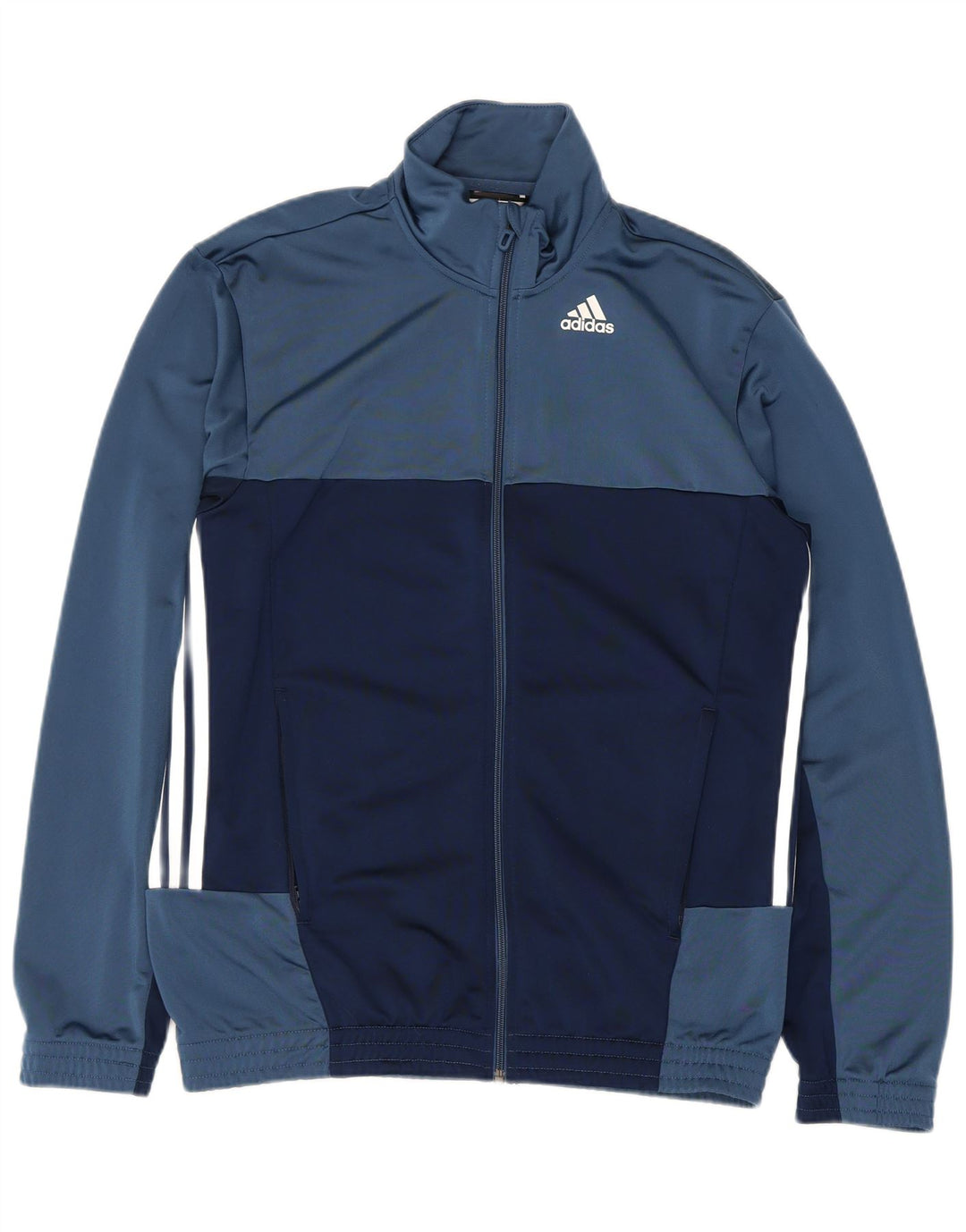 Giacca da tuta grafica da uomo Adidas UK 40/42 Colorblock blu medio