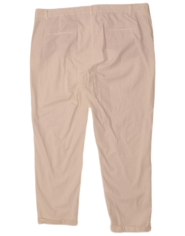 Pantaloni chino dritti da donna Laura Ashley UK 20 2XL W42 L27 Cotone bianco