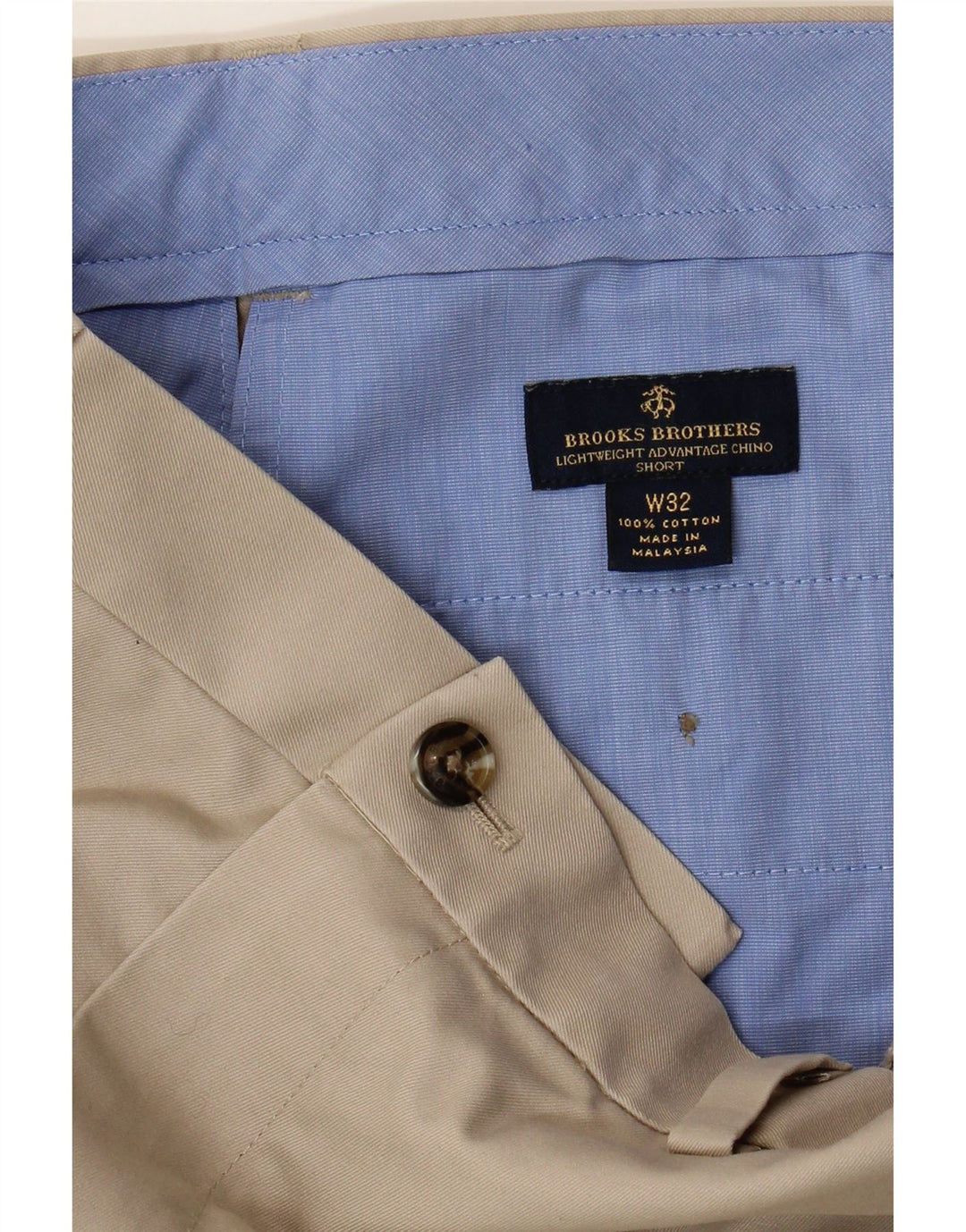 Pantaloncini chino da uomo Brooks Brothers W32 cotone beige medio