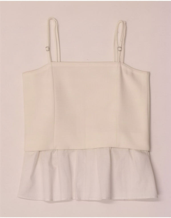 Canotta da donna Zara UK 12 Poliestere color block bianco medio